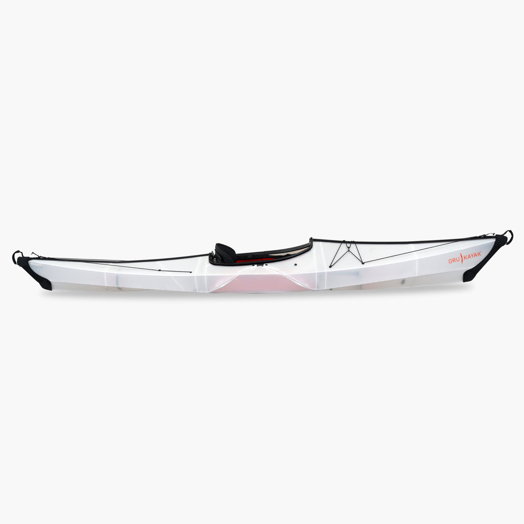 Side view of the Oru Kayak Bay model in white.