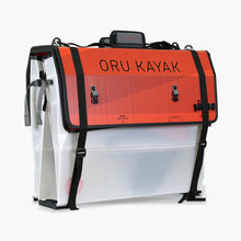 Folded white Oru Kayak Haven model in white in box form.