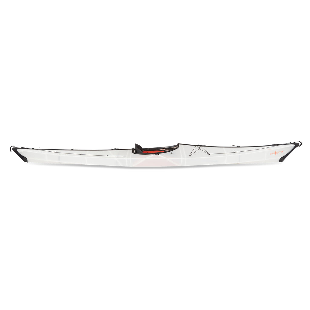 Side view of the Oru Kayak Coast model in white.