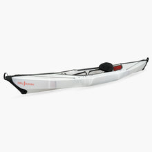 Side view of the Oru Kayak Beach Sport model in white.