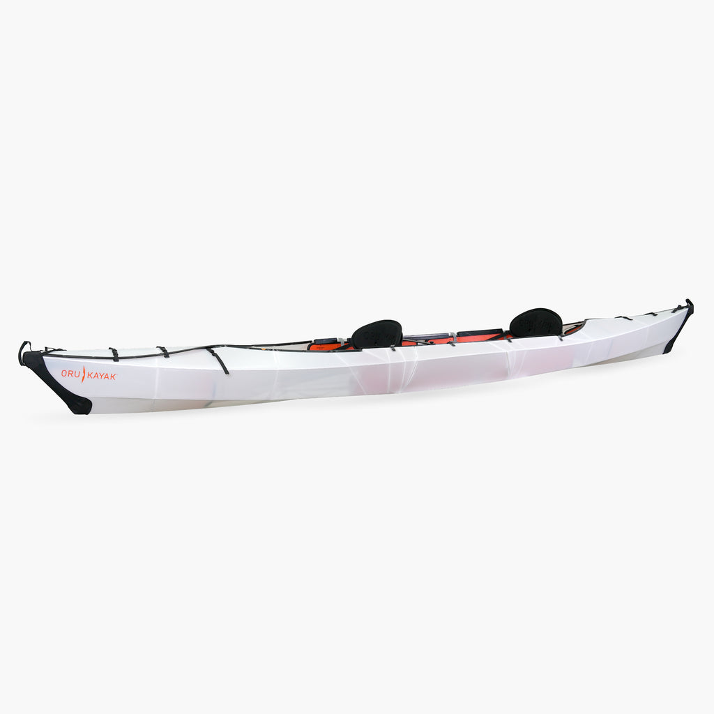 Side view of the Oru Kayak Haven model in white.