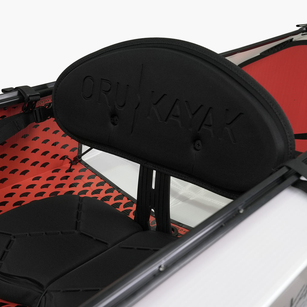 Close up view of Oru Kayak Inlet Model's Kayak Seat 
